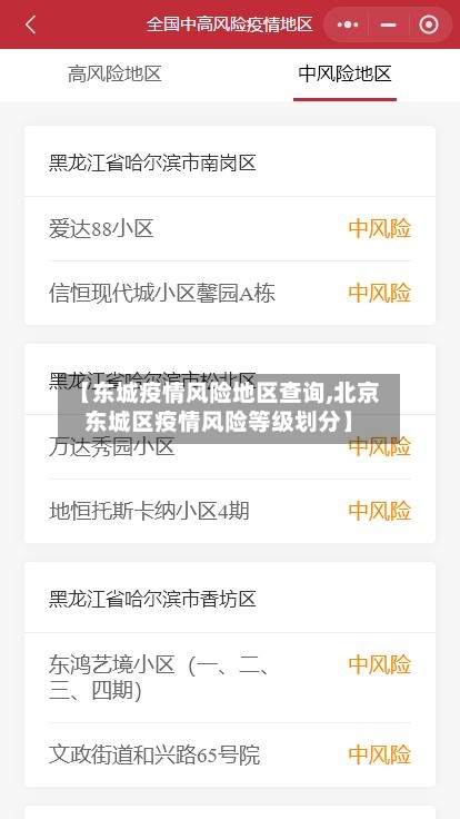 【东城疫情风险地区查询,北京东城区疫情风险等级划分】