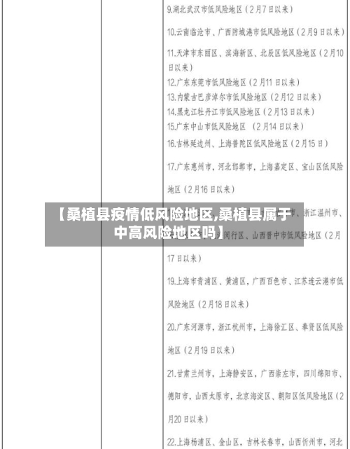 【桑植县疫情低风险地区,桑植县属于中高风险地区吗】