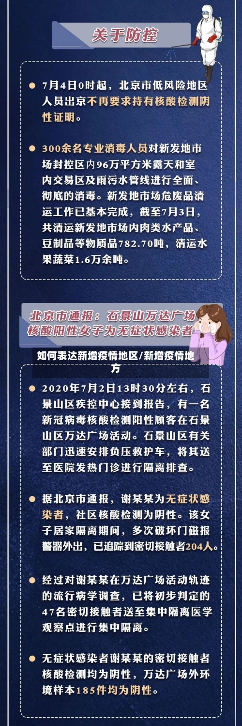 如何表达新增疫情地区/新增疫情地方