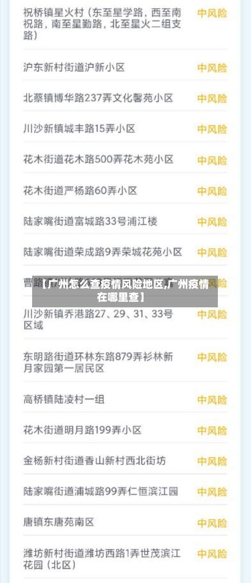 【广州怎么查疫情风险地区,广州疫情在哪里查】