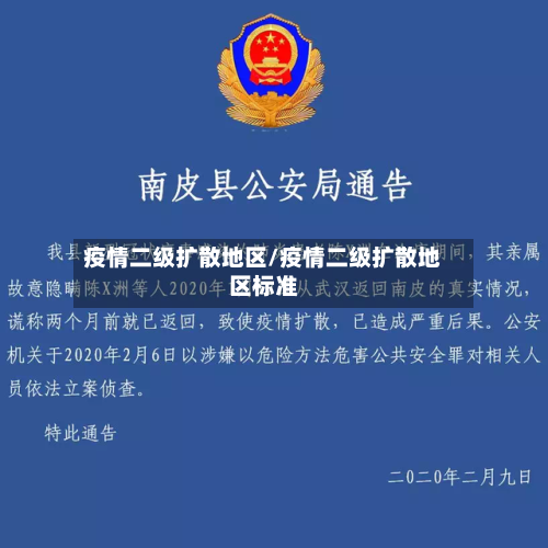 疫情二级扩散地区/疫情二级扩散地区标准