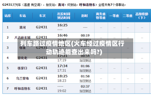 列车路过疫情地区(火车经过疫情区行动轨迹能查出来吗?)