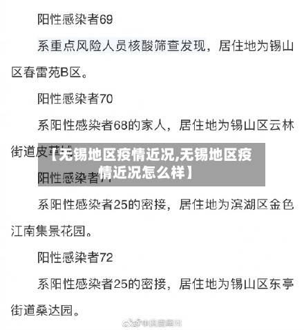 【无锡地区疫情近况,无锡地区疫情近况怎么样】