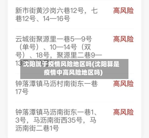 沈阳属于疫情风险地区吗(沈阳算是疫情中高风险地区吗)