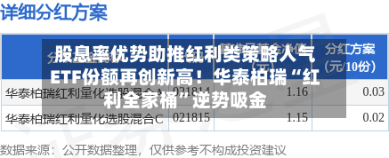 股息率优势助推红利类策略人气ETF份额再创新高!华泰柏瑞“红利全家桶”逆势吸金