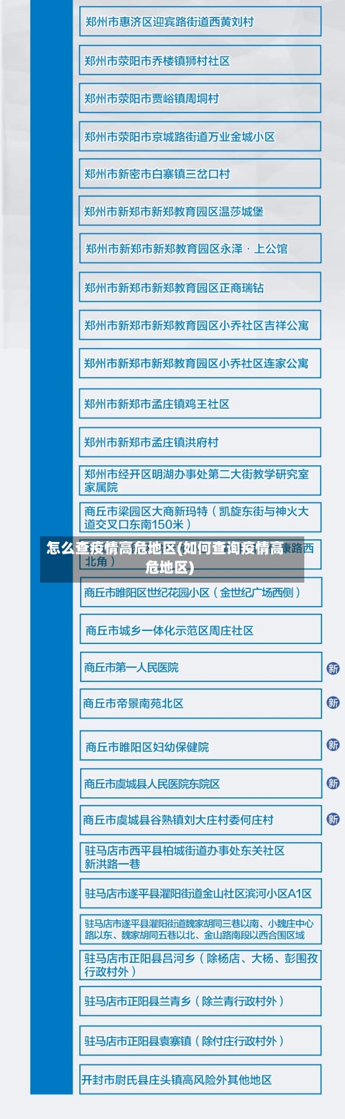 怎么查疫情高危地区(如何查询疫情高危地区)
