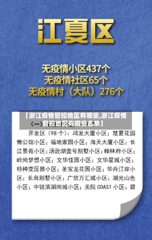 【浙江疫情管控地区有哪些,浙江疫情管控地区有哪些名单】