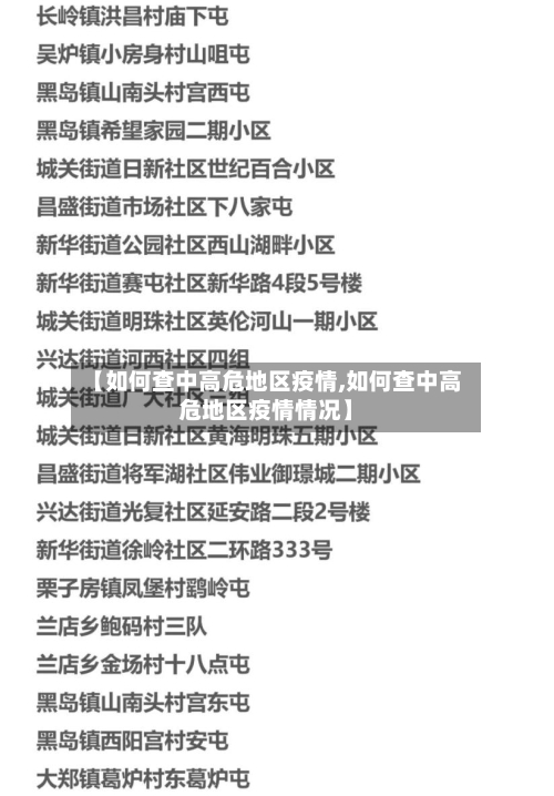 【如何查中高危地区疫情,如何查中高危地区疫情情况】
