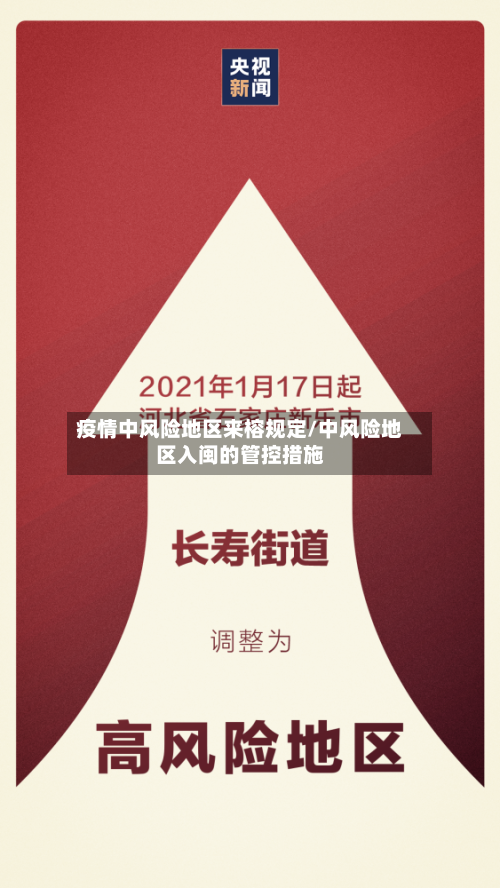 疫情中风险地区来榕规定/中风险地区入闽的管控措施