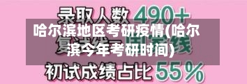 哈尔滨地区考研疫情(哈尔滨今年考研时间)-第1张图片