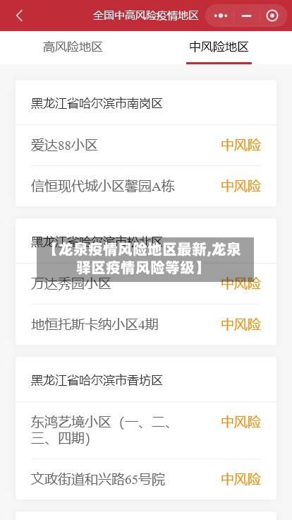 【龙泉疫情风险地区最新,龙泉驿区疫情风险等级】