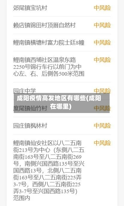成阳疫情高发地区有哪些(成阳在哪里)