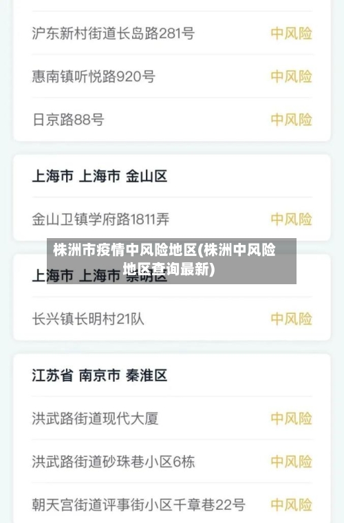 株洲市疫情中风险地区(株洲中风险地区查询最新)
