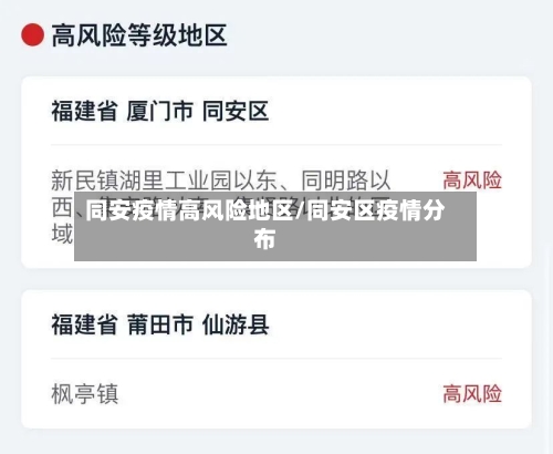 同安疫情高风险地区/同安区疫情分布