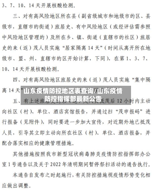 山东疫情防控地区表查询/山东疫情防控指挥部最新公告