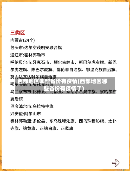 西部地区哪些省份有疫情(西部地区哪些省份有疫情了)
