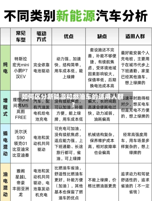 如何区分新能源和燃油车的适用人群？