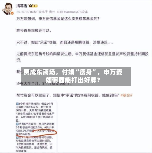 贾成东离场,付娟“瘦身”,申万菱信下面
如何才能打出好牌?