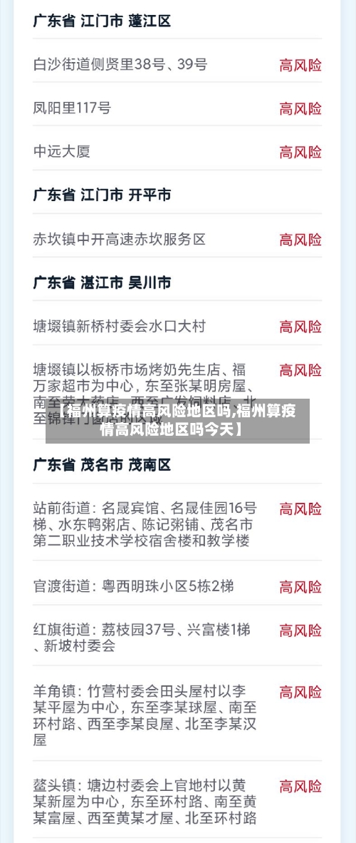 【福州算疫情高风险地区吗,福州算疫情高风险地区吗今天】
